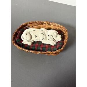 Sandicast Lil Snoozers Domino Dalmation Dog S43 1988 w/ Bed
